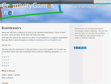 Tablet Screenshot of brainteasers.creativitygames.net